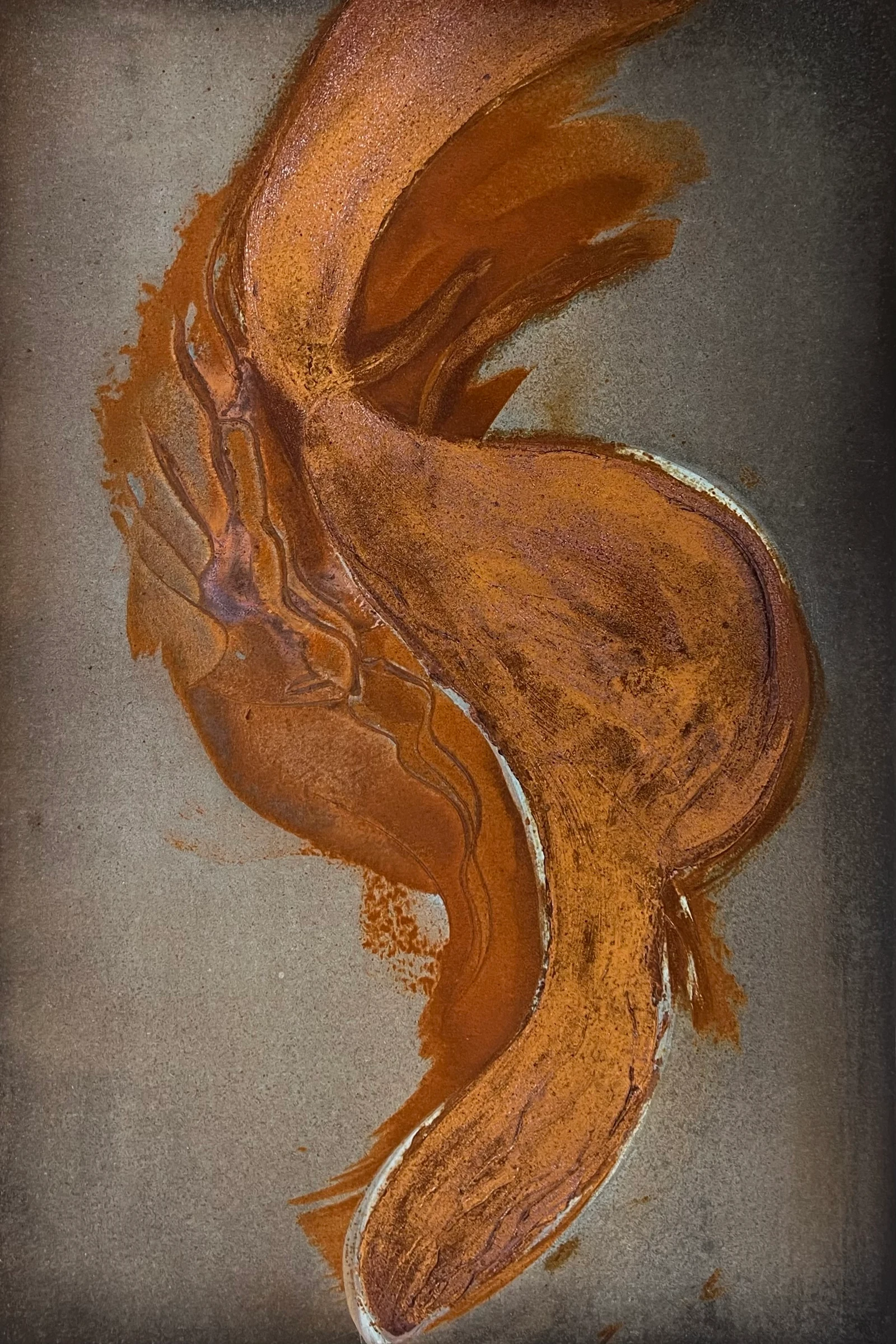Copper Flow — Rost auf Leinwand, 80 × 120 cm