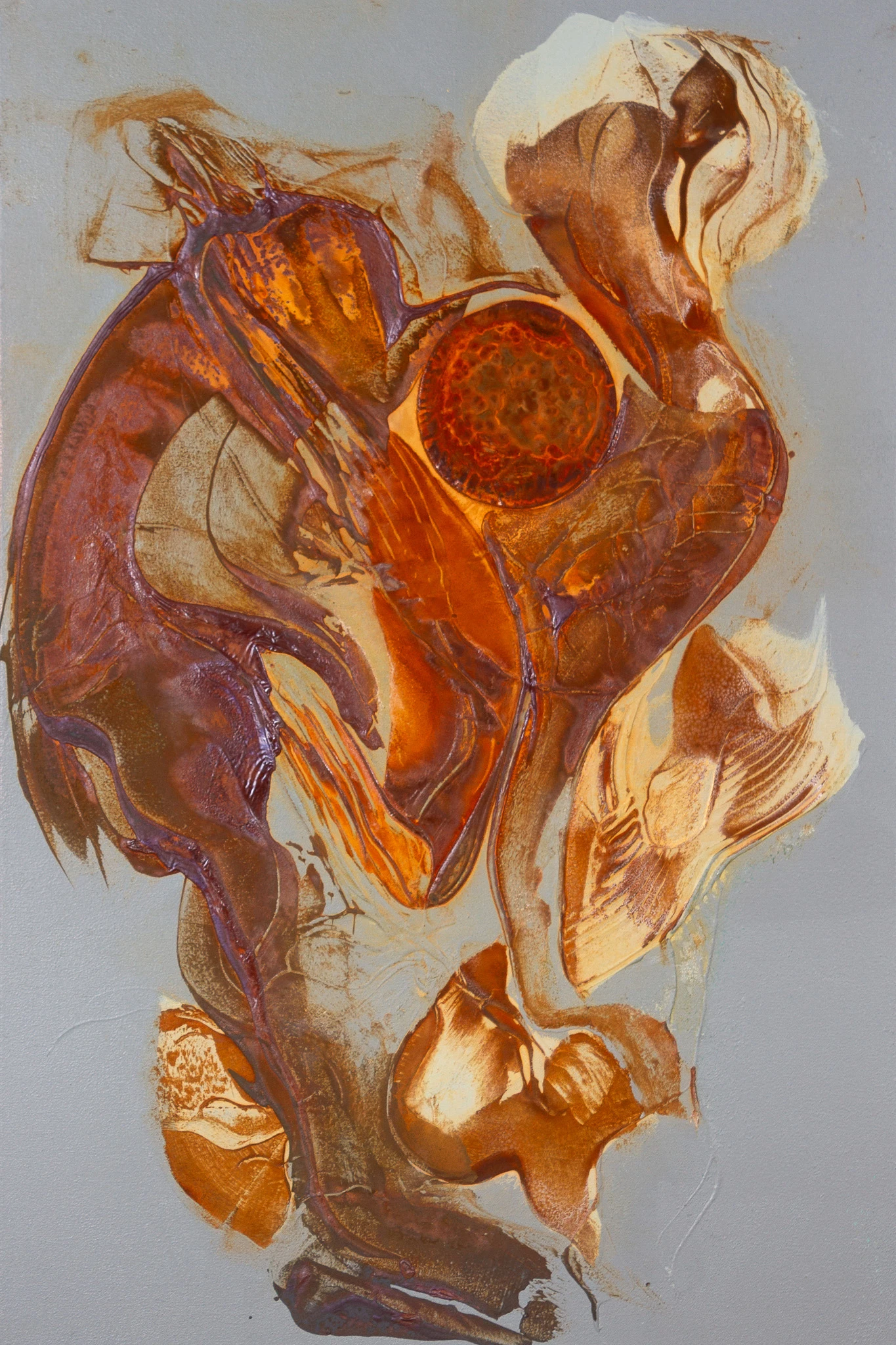 Liquid Forms II — Rost auf Leinwand, 50 × 75 cm