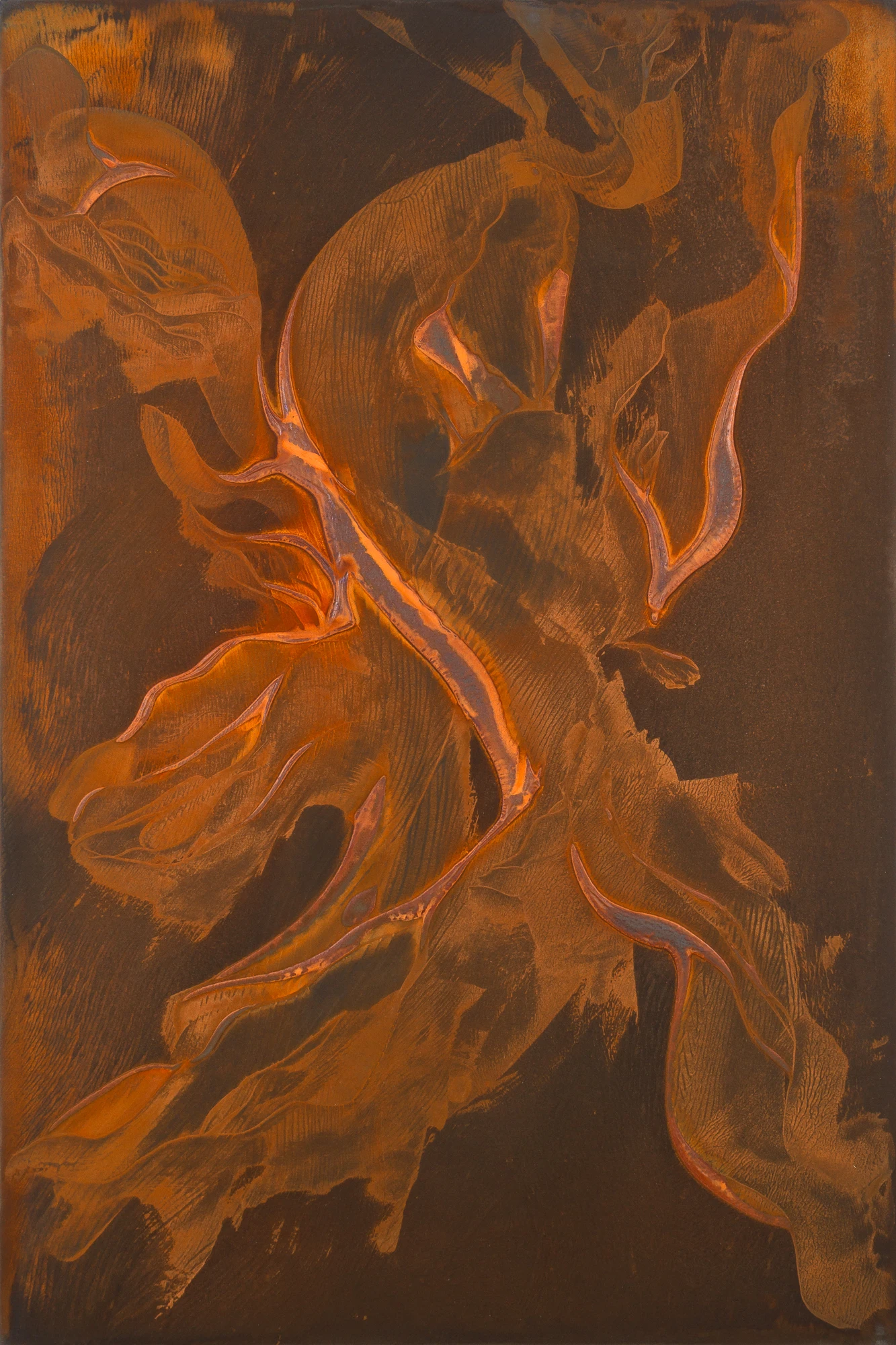 Wildlife — Rost auf Leinwand, 70 × 105 cm